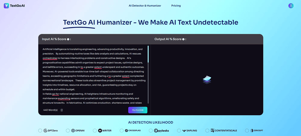 Add content to TextGo AI