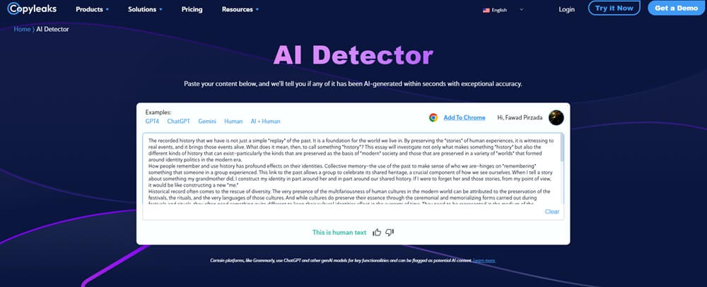 Copyleaks AI score for StealthGPT