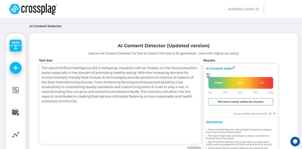 CrossPlag AI detector